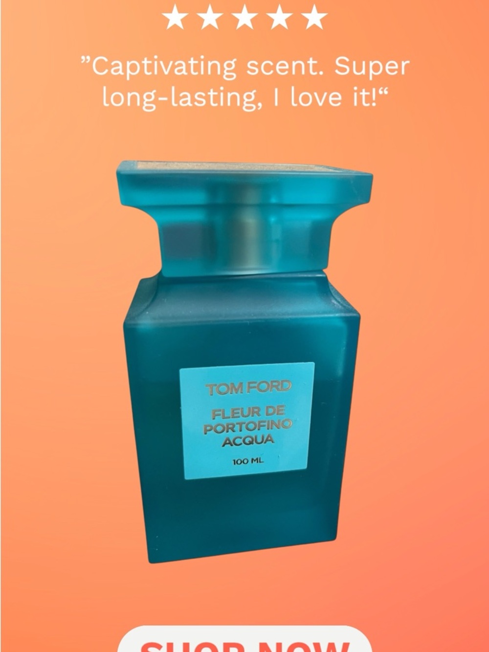 Tom Ford Fleur de Portofino Acqua Teal Blue Bottle 85%full